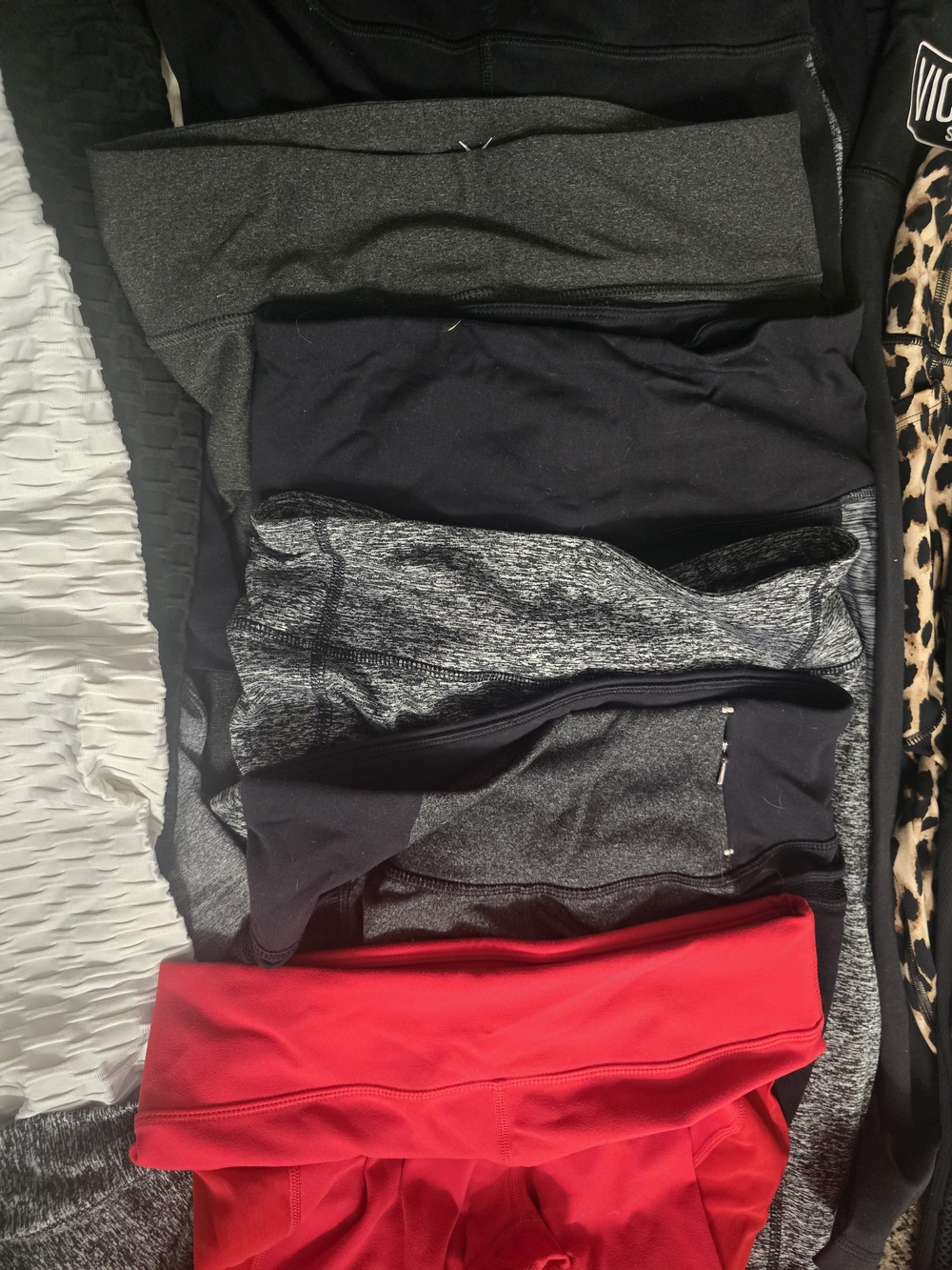 Black and Leopard Leggings - Yoga Active Bottoms - Picture 6 of 9